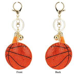 Basketball Double Sided Rhinestones Keychain Charm for Purse and Backpack